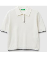 Benetton - Benetton, 100% Merino Wool Polo Shirt - Lyst