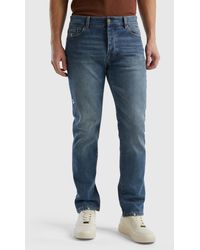 Benetton - Five Pocket Slim Fit Jeans - Lyst