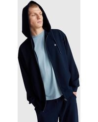 Benetton - Benetton, Sudadera De Algodón Con Cremallera Y Capucha. Talla, Azul Oscuro, Hombre - Lyst