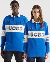 Benetton - Polo Rugby Blu - Lyst