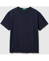 Benetton - Benetton, Slub Cotton T-Shirt - Lyst