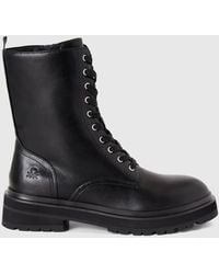Benetton - Benetton, Anfibios Con Cordones Altos, Talla, Negro, Mujer - Lyst