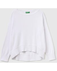 Benetton - Benetton, Premium Cotton Oversized Sweater - Lyst