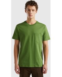 Benetton - 100% Cotton T-shirt With Pocket - Lyst