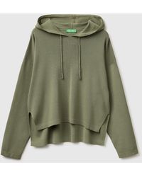 Benetton - Benetton, Oversized Fit Sweater With Hood - Lyst