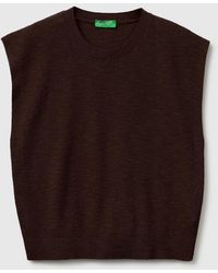 Benetton - Benetton, Sleeveless Linen Blend Sweater - Lyst