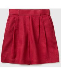 Benetton - Benetton, Pure Linen Bermuda Shorts - Lyst