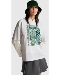 Benetton - Benetton, T-Shirt Con Stampa Bandana, Taglia, Bianco, Donna - Lyst