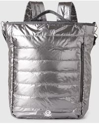 Benetton - Benetton, Mochila Acolchada Con Correa Para El Hombro, Talla, Gris Oscuro, Mujer - Lyst