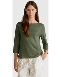 Benetton - Benetton, Pure Linen T-Shirt With 3/4 Sleeves - Lyst