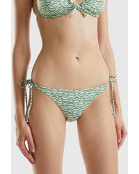 Benetton - Bikini Bottoms With Laces And Flower Print - Lyst