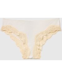 Benetton - Benetton, Classic Silk Blend Briefs With Lace - Lyst