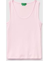 Benetton - Benetton, Slim Fit Ribbed Tank Top - Lyst