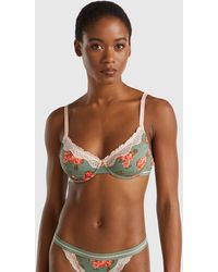 Benetton - Benetton, Charmeuse Bra With Floral Print, , Light - Lyst