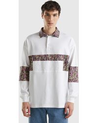 Benetton - Rugby Polo With Floral Details - Lyst