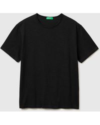 Benetton - Benetton, Slub Cotton T-Shirt - Lyst