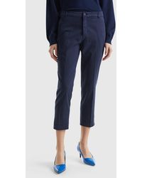 Benetton - Chino Cropped In Cotone Stretch - Lyst
