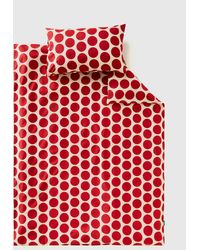 Benetton - Single Duvet Cover Set In White With Red Polka Dots - Lyst