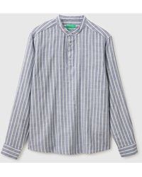 Benetton - Benetton, Striped Henley Shirt - Lyst