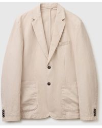 Benetton - Benetton, Single-Breasted Linen Blend Blazer - Lyst