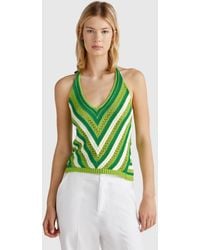 Benetton - Benetton, Striped Crochet Top - Lyst