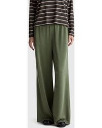 Benetton - Benetton, Pantalones De Chándal De Pierna Ancha, Talla, Militar, Mujer - Lyst