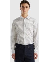 Benetton - Slim Fit Micro-patterned Shirt - Lyst