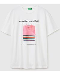 Benetton - Benetton, Cotton T-Shirt With Logo - Lyst
