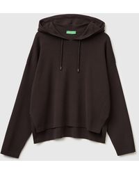 Benetton - Benetton, Oversized Fit Sweater With Hood - Lyst