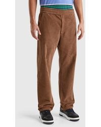 Benetton - Benetton, Velvet Joggers With Drawstring - Lyst