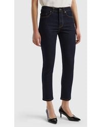 Benetton - Slim Fit High-waisted Jeans - Lyst