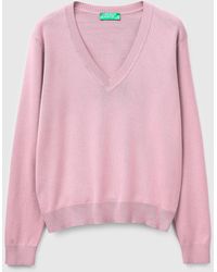 Benetton - Benetton, V-Neck Sweater - Lyst