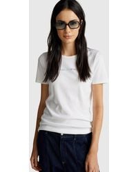 Benetton - Benetton, T-Shirt 100% Cotone Con Stampa Logo Glitter, Taglia, Bianco, Donna - Lyst