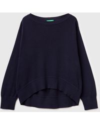 Benetton - Benetton, Premium Cotton Oversized Sweater - Lyst