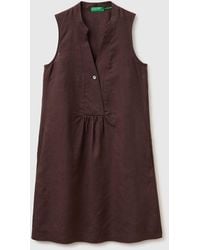 Benetton - Benetton, 100% Linen Short Dress - Lyst