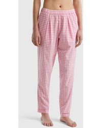 Benetton - Trousers With Vichy Check Pattern - Lyst