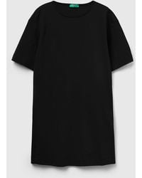 Benetton - Benetton, Vestido Suave En Mezcla De Viscosa Elástica, Talla, Negro, Mujer - Lyst