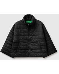 Benetton - Benetton, Leichte Daunenjacke Mit 3/4-Ärmeln, Größe, Schwarz, Damen - Lyst