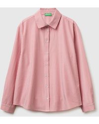 Benetton - Benetton, Striped Shirt With Embroidery On The Back - Lyst