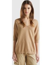 Benetton - Sweater In Linen And Cotton Blend - Lyst
