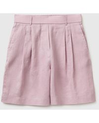 Benetton - Benetton, Pure Linen Bermuda Shorts - Lyst