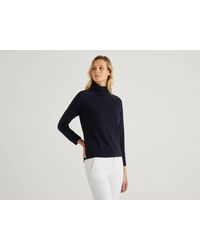 Maglieria | Maglione Dolcevita Ottanio In Pura Lana Merino Personalizzabile  Verde Ottanio | Benetton Donna | Travelbites