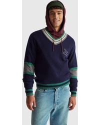 Benetton - Benetton, Suéter De Cuello En V De Stranger Things, Talla, Azul Oscuro, Hombre - Lyst