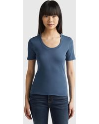 Benetton - Short Sleeve T-shirt In Long Fiber Cotton - Lyst