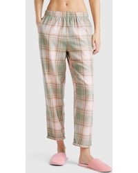 Benetton - Benetton, Flannel Tartan Trousers - Lyst