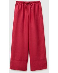 Benetton - Benetton, 100% Linen Cuffed Trousers - Lyst