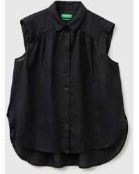 Benetton - Benetton, 100% Linen Sleeveless Blouse - Lyst