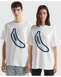 Benetton - T-shirt Oversize À Imprimé Banane - Lyst
