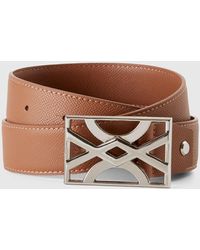 Benetton - Brown Belt With Logoed Buckle - Lyst