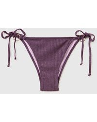 Benetton - Benetton, Ribbed Swim Briefs With Lurex And Laces - Lyst